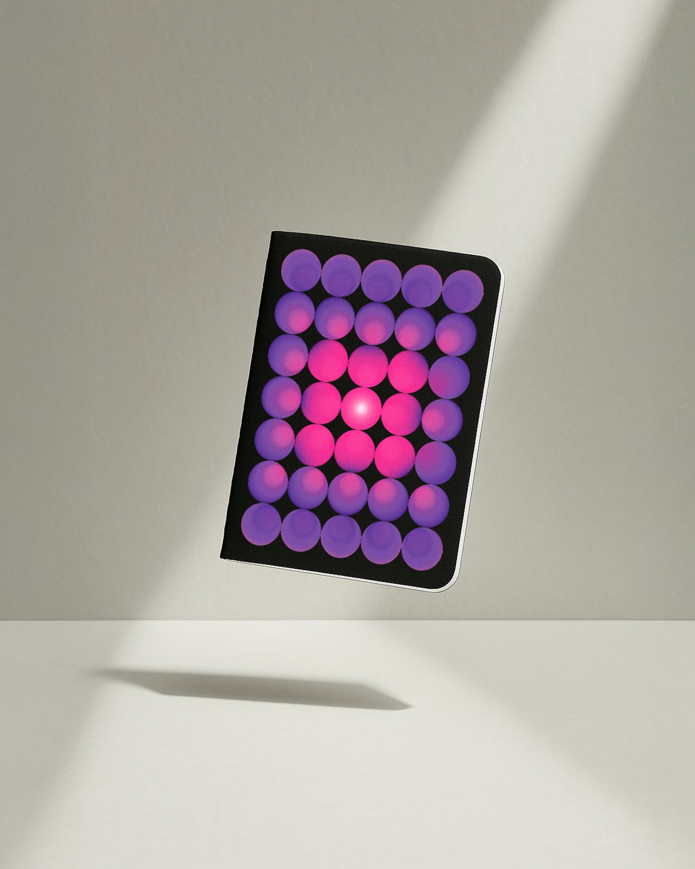 A6 notebook page with Bakarashi's Atoms molecule grid